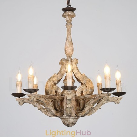 8 Light Vintage Retro Wooden Chandelier Lamp Light 8 Light Vintage Retro Wooden Chandelier Lamp Light