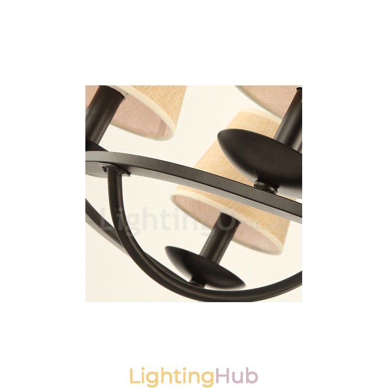 Country Retro 6 Light Single Tier Chandelier Lamp Light