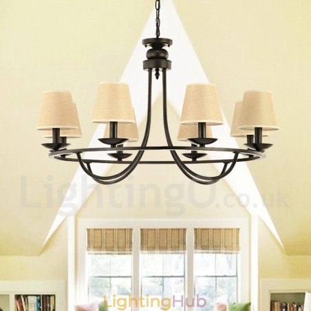 Country Retro 8 Light Single Tier Chandelier Lamp Light Country Retro 8 Light Single Tier Chandelier Lamp Light