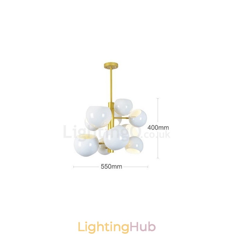 White 10 Light Modern Contemporary Chandelier Lamp Light