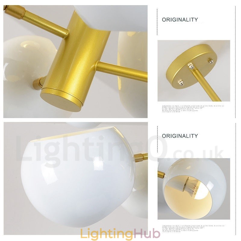 White 10 Light Modern Contemporary Chandelier Lamp Light