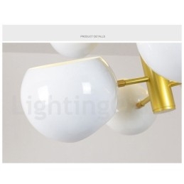 White 10 Light Modern Contemporary Chandelier Lamp Light