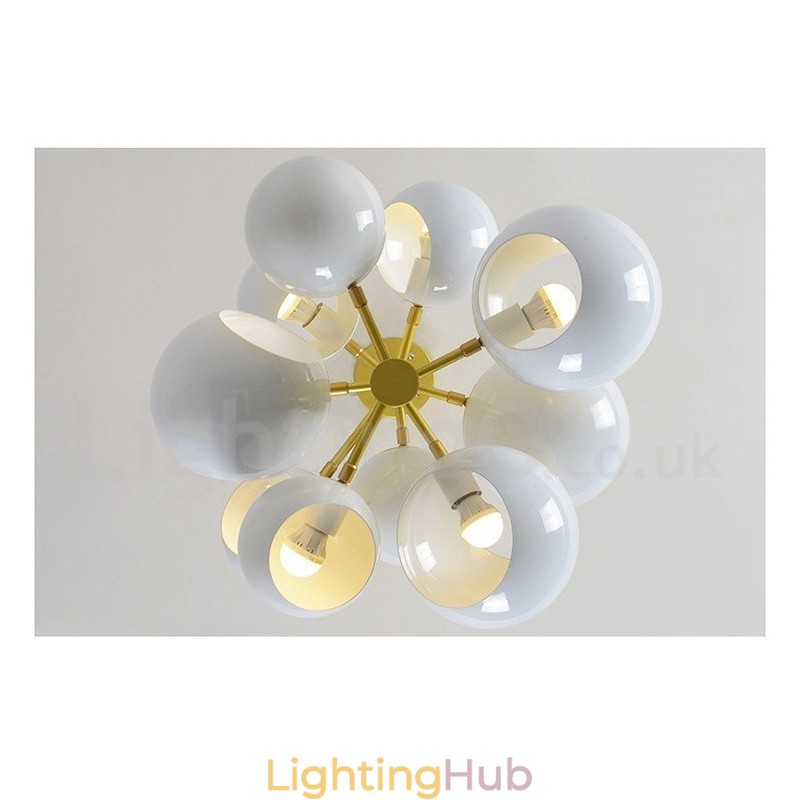 White 10 Light Modern Contemporary Chandelier Lamp Light