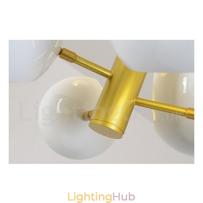 White 10 Light Modern Contemporary Chandelier Lamp Light