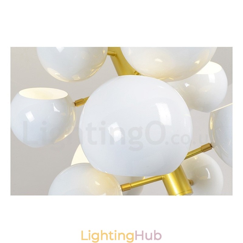 White 10 Light Modern Contemporary Chandelier Lamp Light