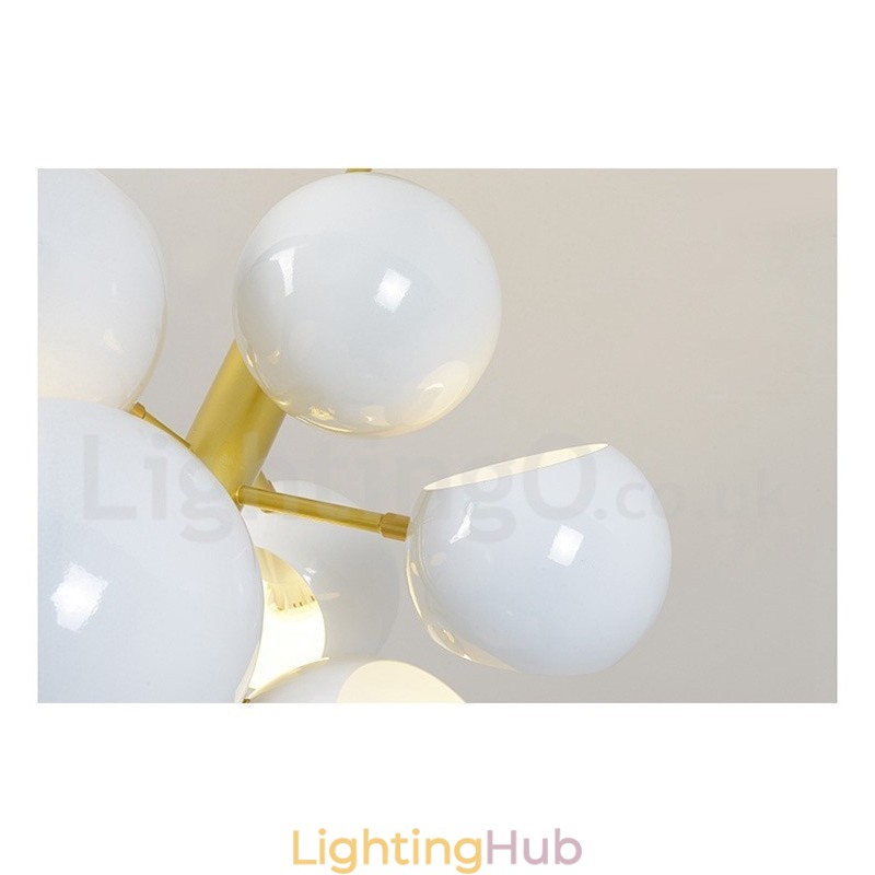 White 10 Light Modern Contemporary Chandelier Lamp Light