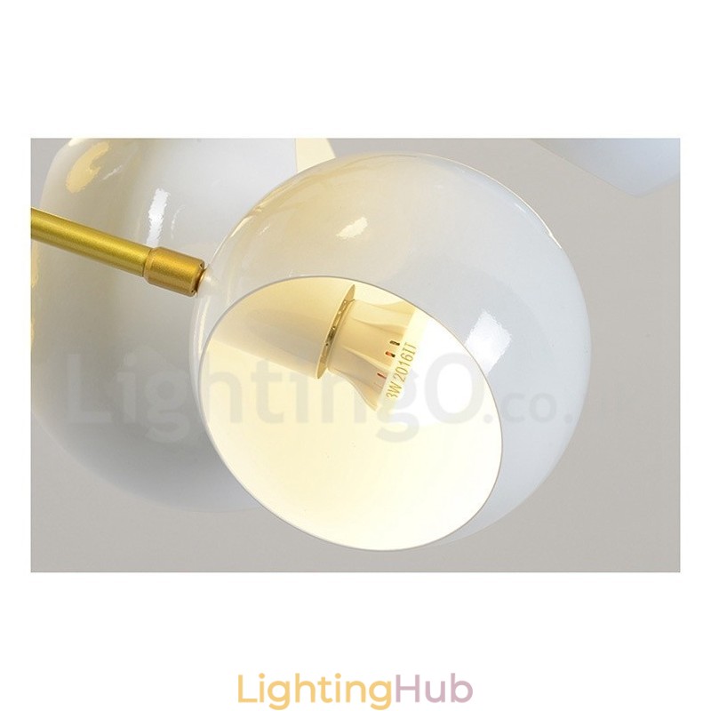 White 10 Light Modern Contemporary Chandelier Lamp Light