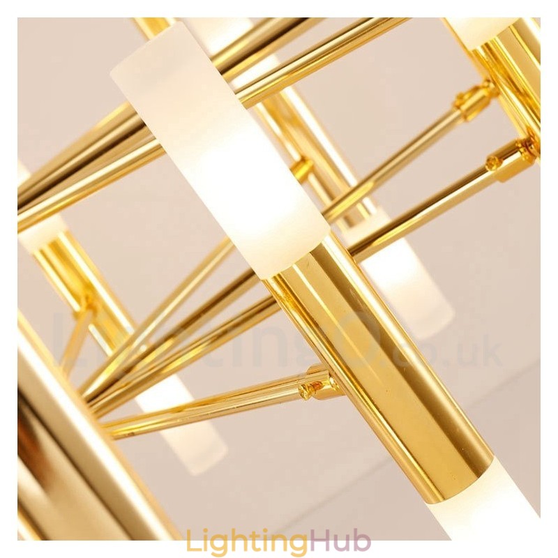 40 Light Golden 2 Tier Modern Contemporary Chandelier Light Lamp