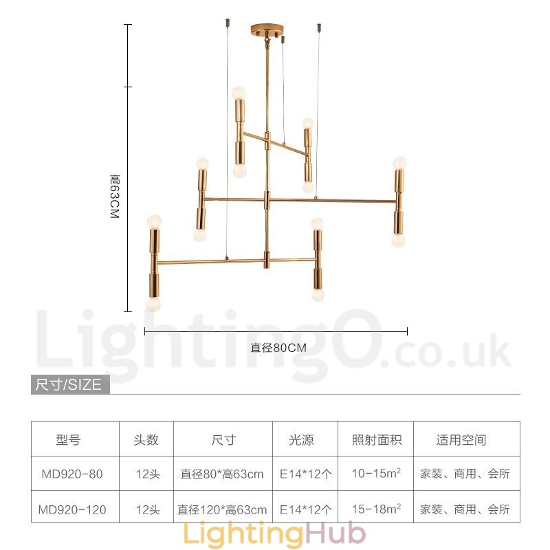 8 Light 3 Tier Modern Contemporary Chandelier Lamp Light