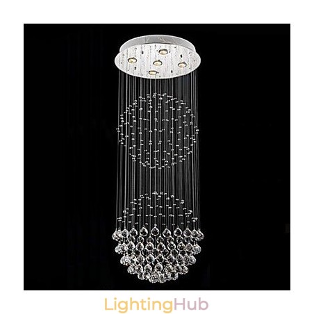 Pendant Light Modern Crystal Chandelier 5 Lights Silver Canpoy Clear Crystal Globe Ceiling Lamps Fixtures Pendant Light Modern Crystal Chandelier 5 Lights Silver Canpoy Clear Crystal Globe Ceiling Lamps Fixtures