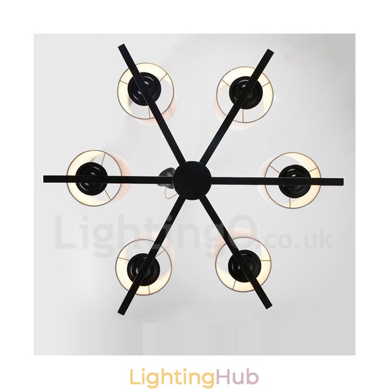 Modern Contemporary 6 Light Single Tier Chandelier Lamp Light