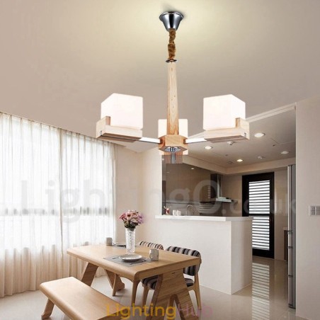 Wooden Modern Contemporary 3 Light Single Tier Chandelier Lamp Wooden Modern Contemporary 3 Light Single Tier Chandelier Lamp
