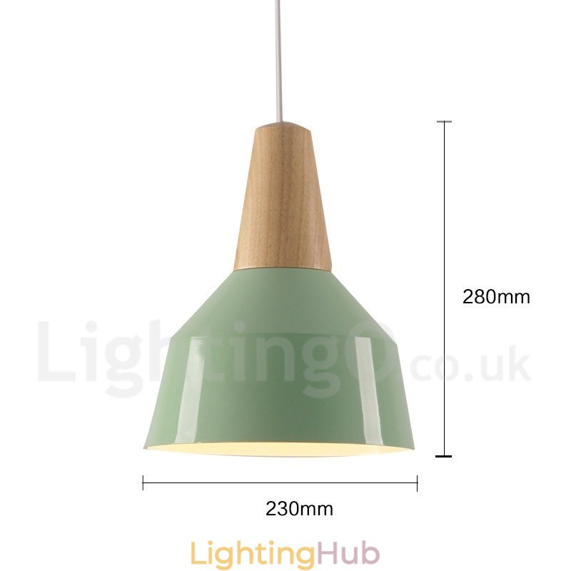 1 Light Modern Contemporary Wood Pendant Light