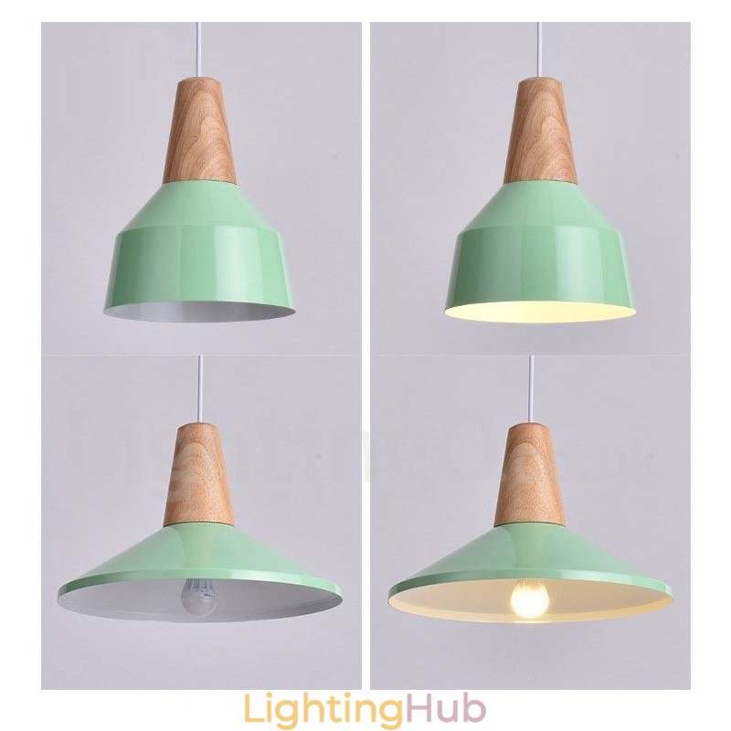 1 Light Modern Contemporary Wood Pendant Light