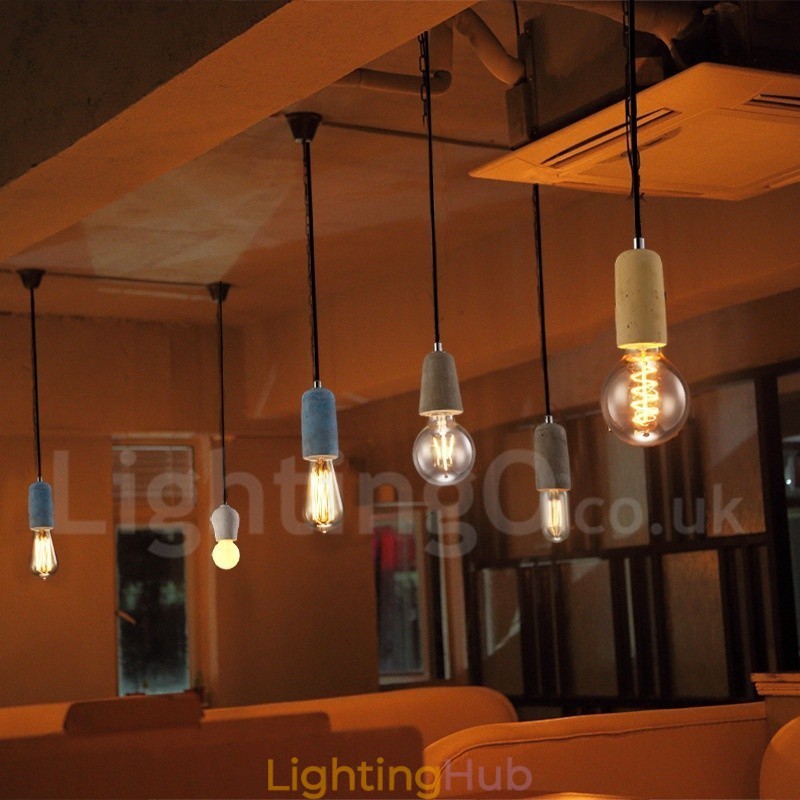 1 Light Rustic Lodge Concrte Pendant Light