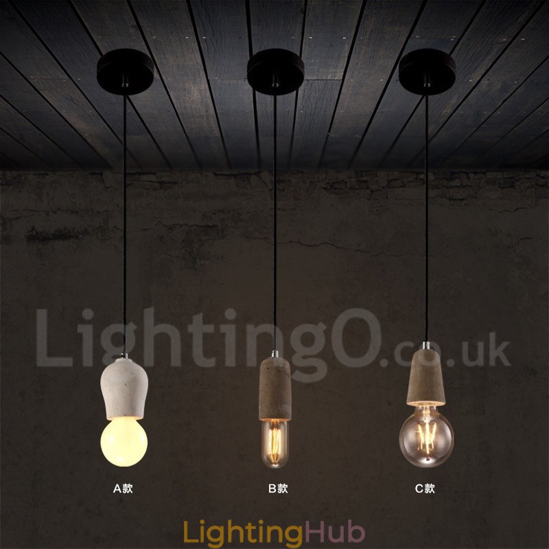 1 Light Rustic Lodge Concrte Pendant Light