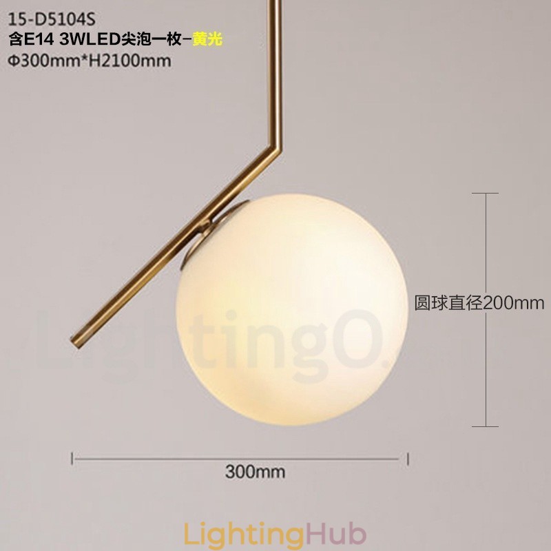1 Light Modern Contemporary Pendant Light with Glass Shade