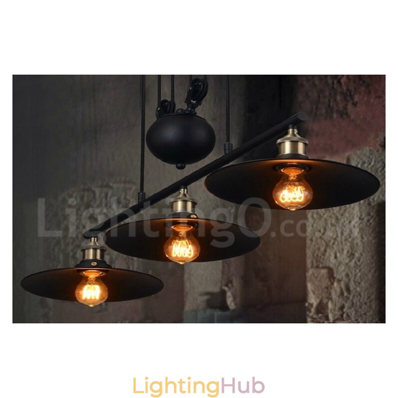3 Light Country Vintage Metal Pendant Light
