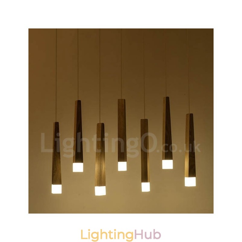 1 Light Modern Contemporary Wood Pendant Light