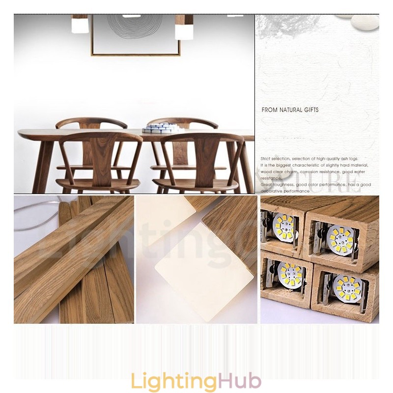 1 Light Modern Contemporary Wood Pendant Light