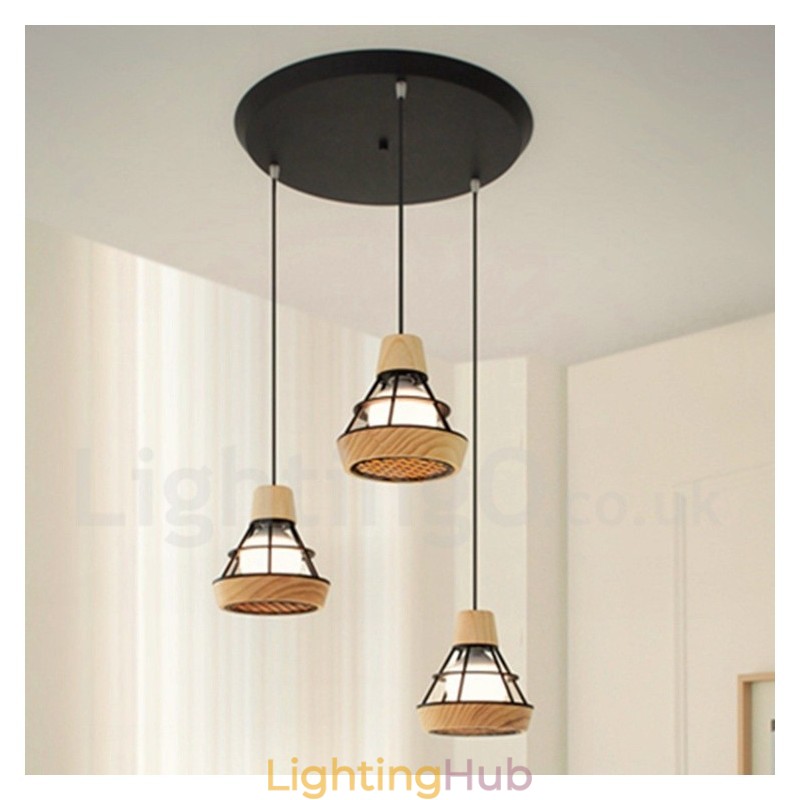 Dining Metal Wooden Pendant Light