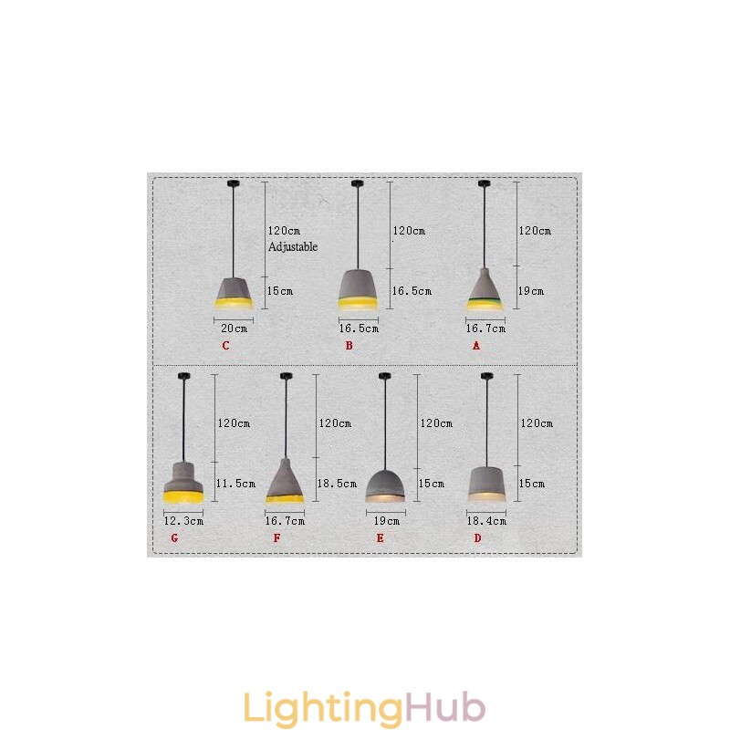1 Light Vintage Concrte Pendant Light