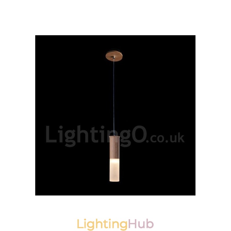 Modern Contemporary One Light Wooden Pendant Light