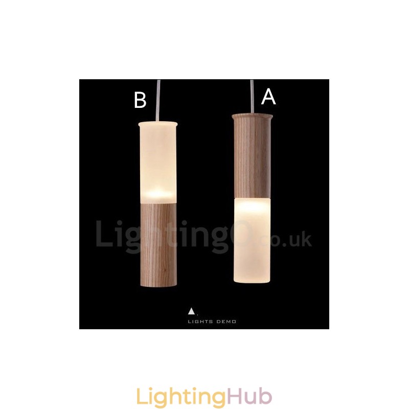Modern Contemporary One Light Wooden Pendant Light