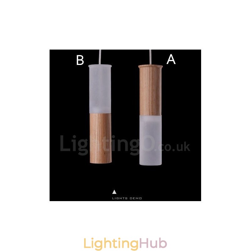 Modern Contemporary One Light Wooden Pendant Light