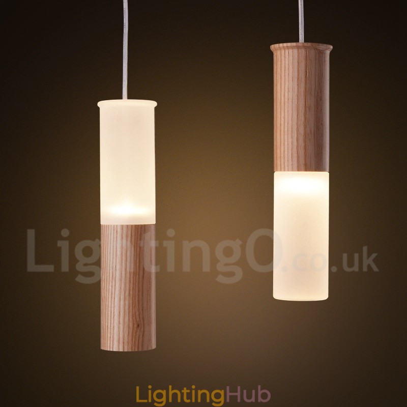 Modern Contemporary 7 Light Wooden Pendant Light