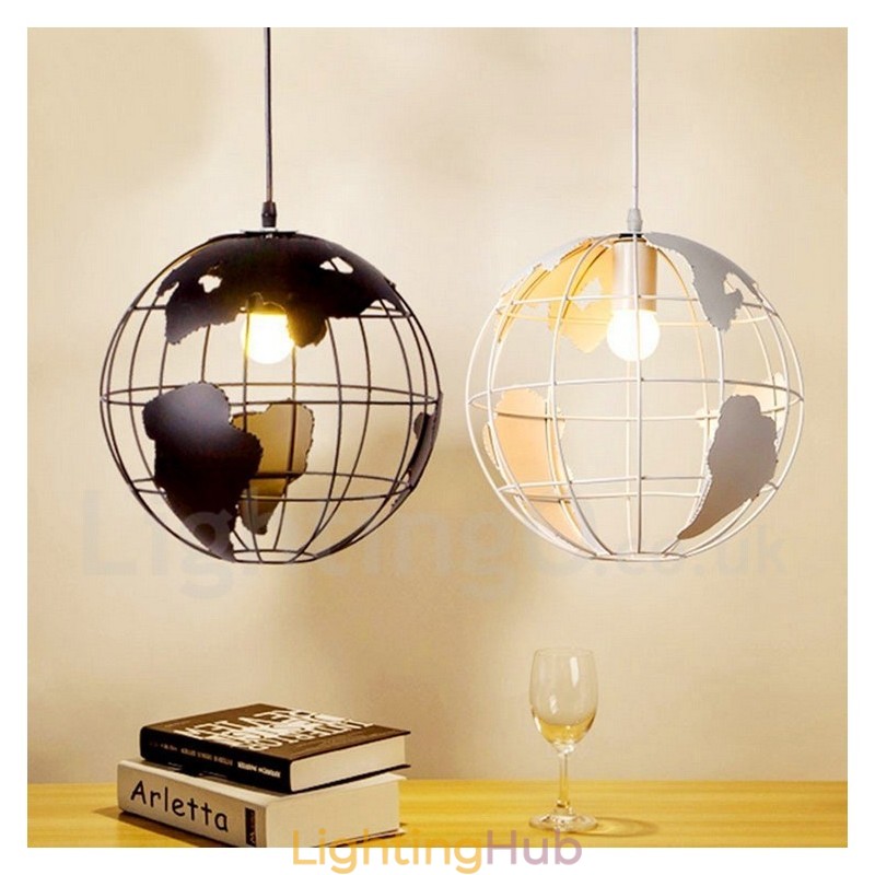 Country Vintage Globe Metal Pendant Light