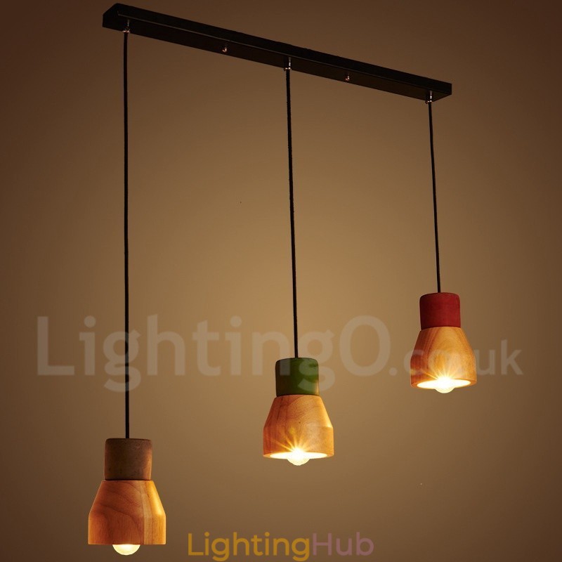 Vintage Wood Concrte Pendant Light