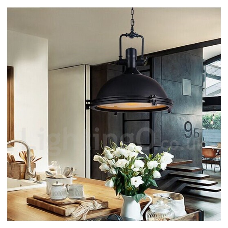 Black Vintage Metal Pendant Light
