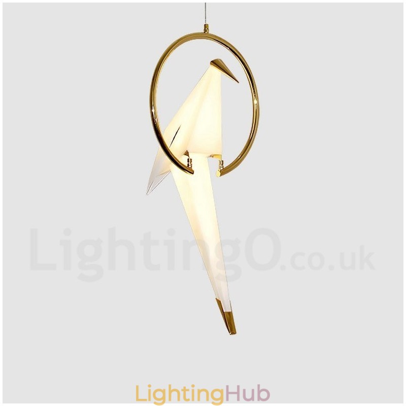 Modern Contemporary Paper Crane 1 Light Pendant Light