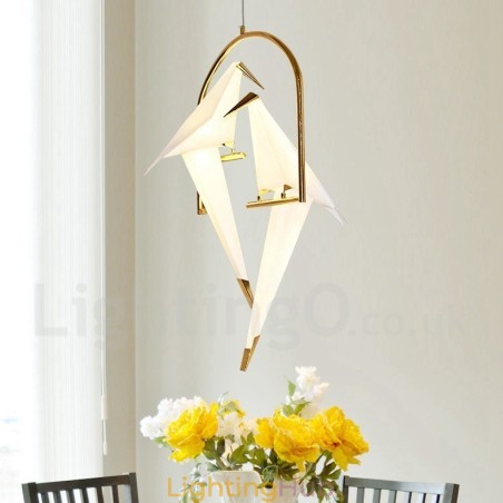 Modern Contemporary Paper Crane 2 Light Pendant Light Modern Contemporary Paper Crane 2 Light Pendant Light
