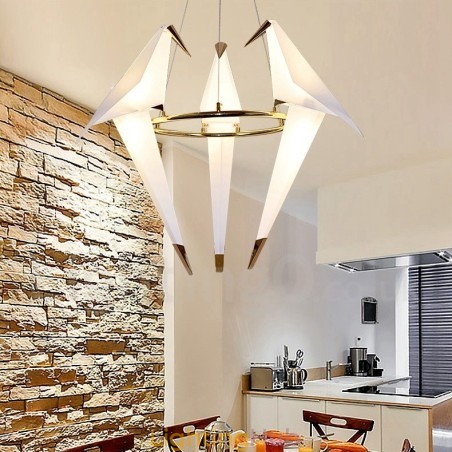 Modern Contemporary Paper Crane 3 Light Pendant Light Modern Contemporary Paper Crane 3 Light Pendant Light