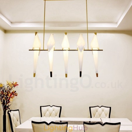 Modern Contemporary Paper Crane 5 Light Pendant Light Modern Contemporary Paper Crane 5 Light Pendant Light