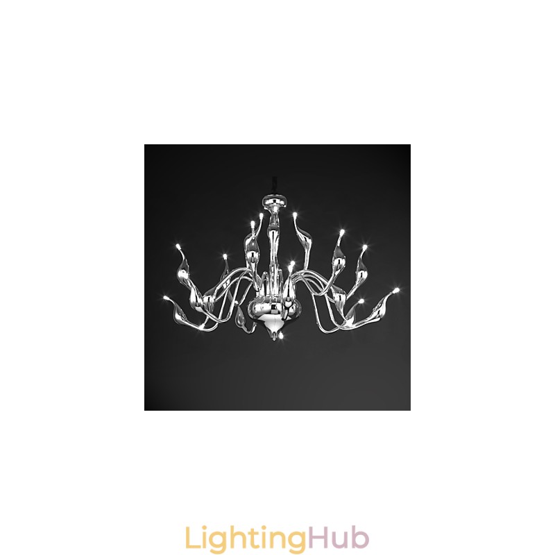 Modern Chandelier Light 18 Lights G4 Chrome Finish