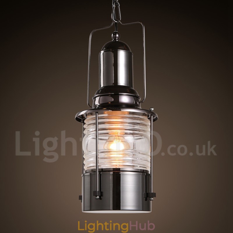 Retro Vintage 1 Light Lantern Copper Pendant Light