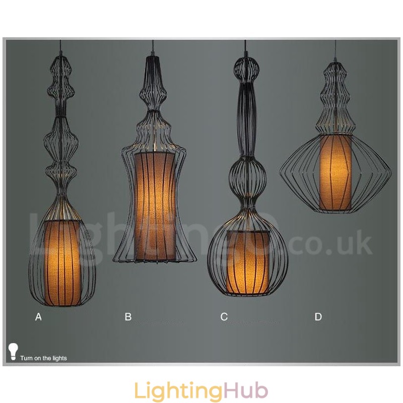 Country Vintage Metal Vase Shape Pendant Light