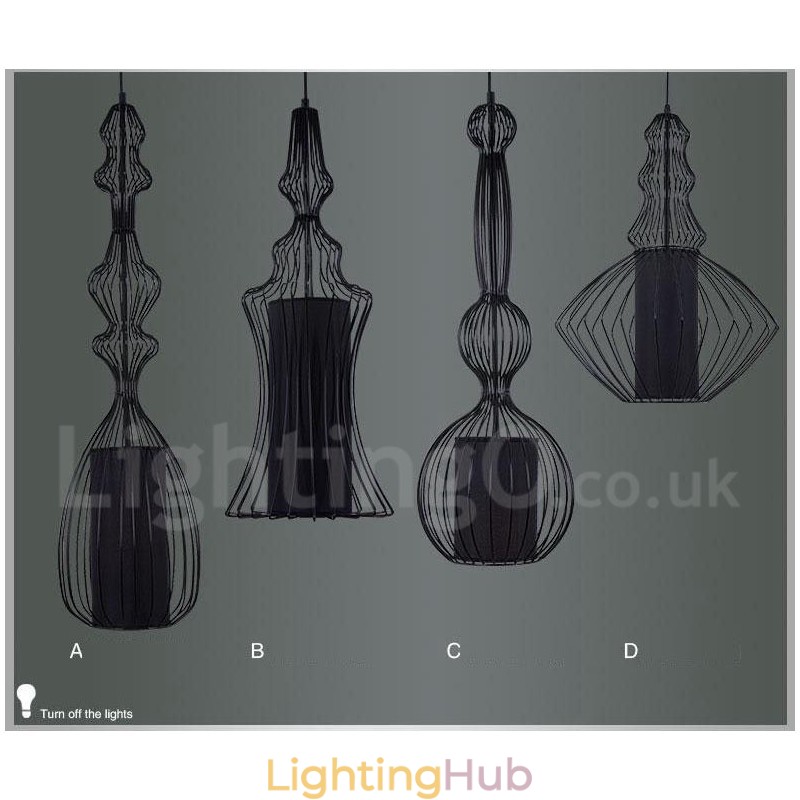 Country Vintage Metal Vase Shape Pendant Light