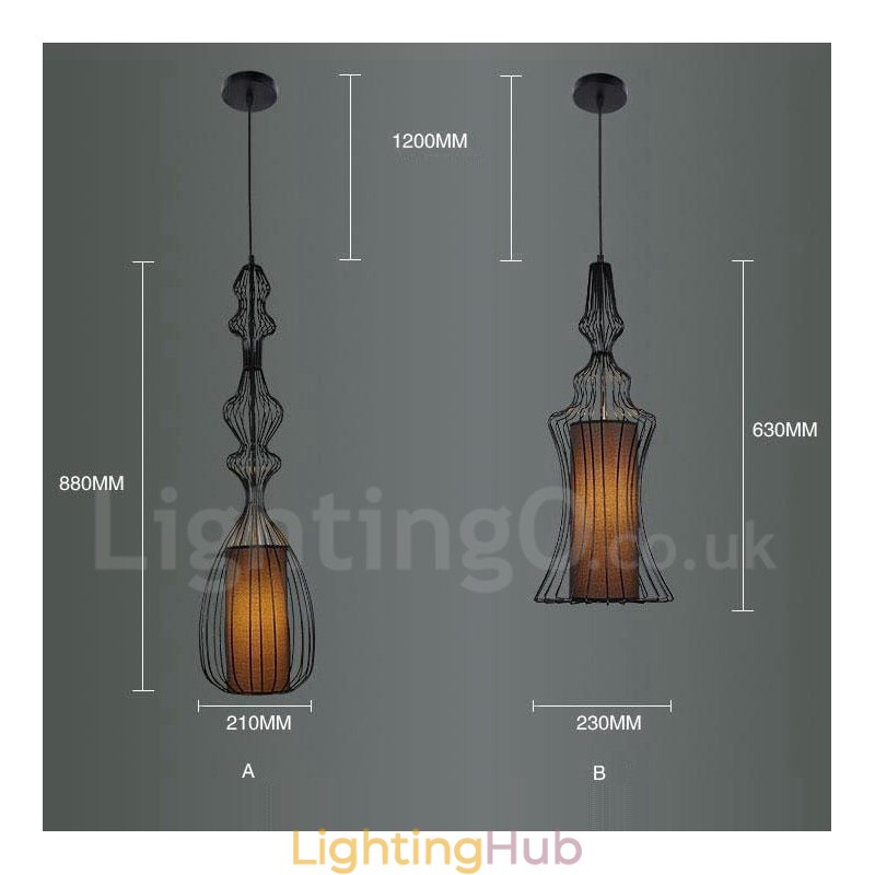 Country Vintage Metal Vase Shape Pendant Light