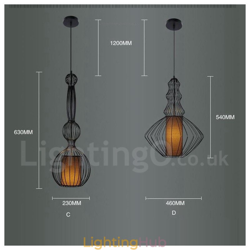 Country Vintage Metal Vase Shape Pendant Light