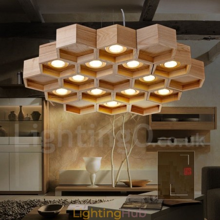 12 Light Wood Modern Contemporary Pendant Light 12 Light Wood Modern Contemporary Pendant Light