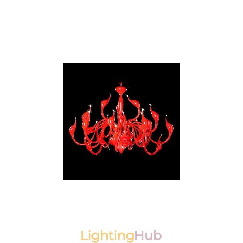 Modern Chandelier Light 24 Lights G4 Red Painting
