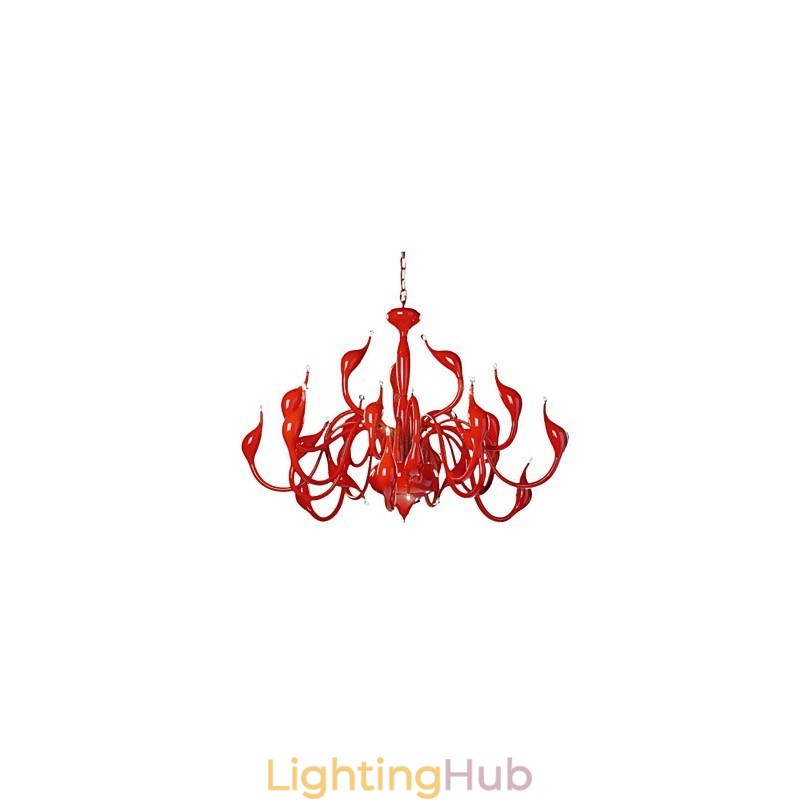 Modern Chandelier Light 24 Lights G4 Red Painting