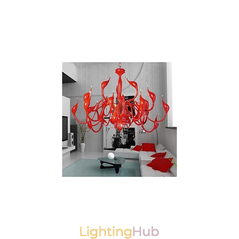 Modern Chandelier Light 24 Lights G4 Red Painting