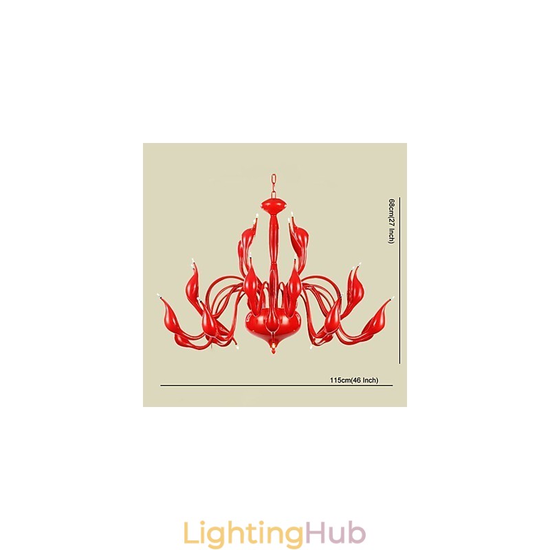 Modern Chandelier Light 24 Lights G4 Red Painting