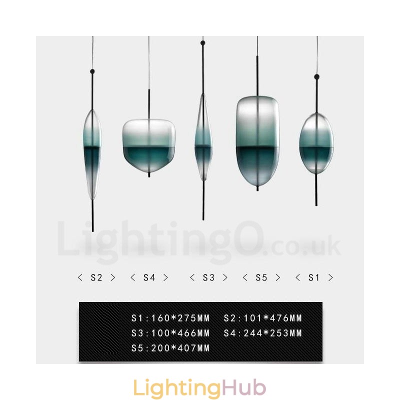 Modern Contemporary Gradient Color Pendant Light with Glass Shade