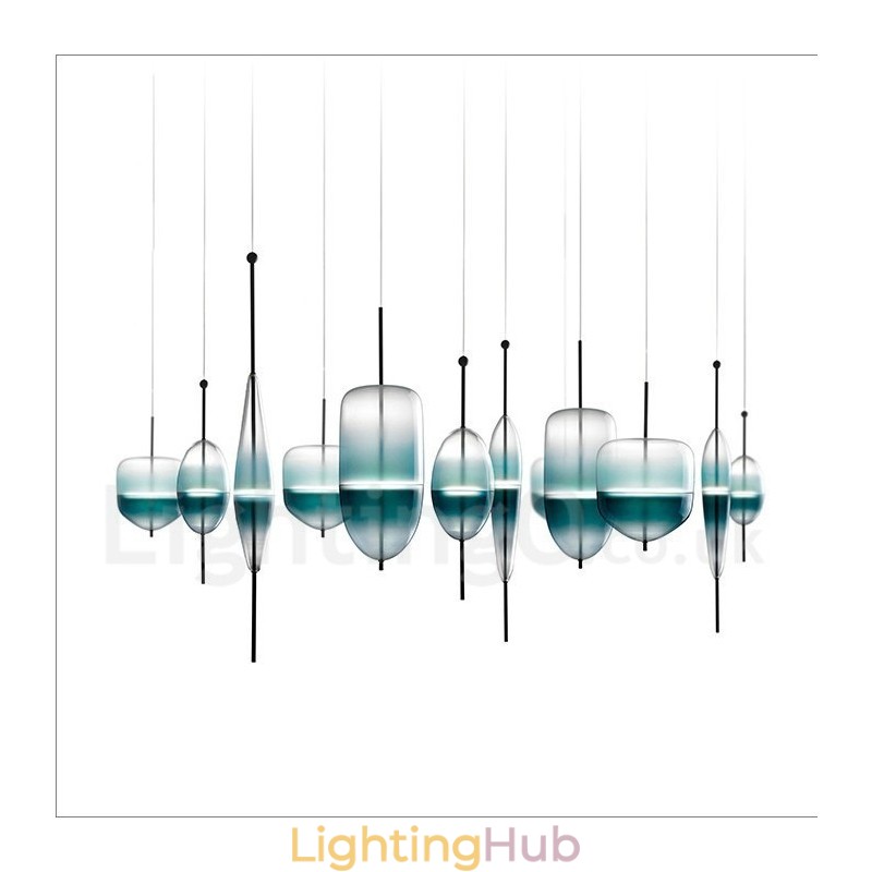 Modern Contemporary Gradient Color Pendant Light with Glass Shade